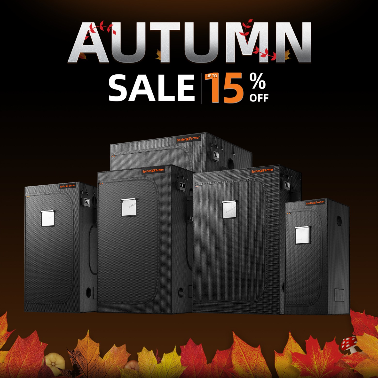 Spider Farmer 1680D mylar grow tents lineup